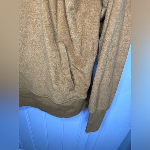 Offline by Aerie Camel Terry Cloth Half Zip Sweatshirt - Picture 5 of 7